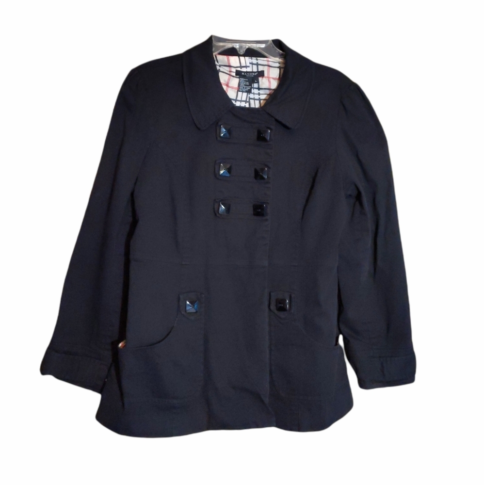 Sandro military style black coat